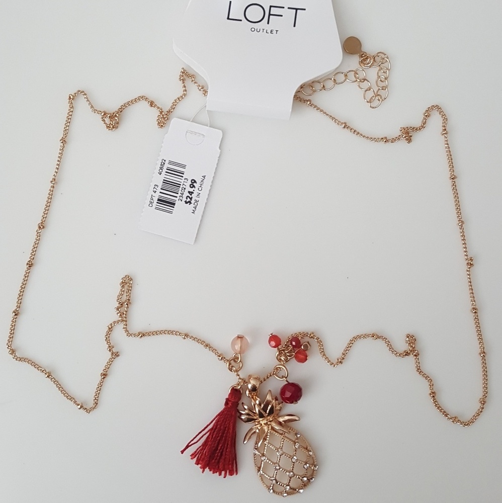 LOFT pineapple tassel necklace